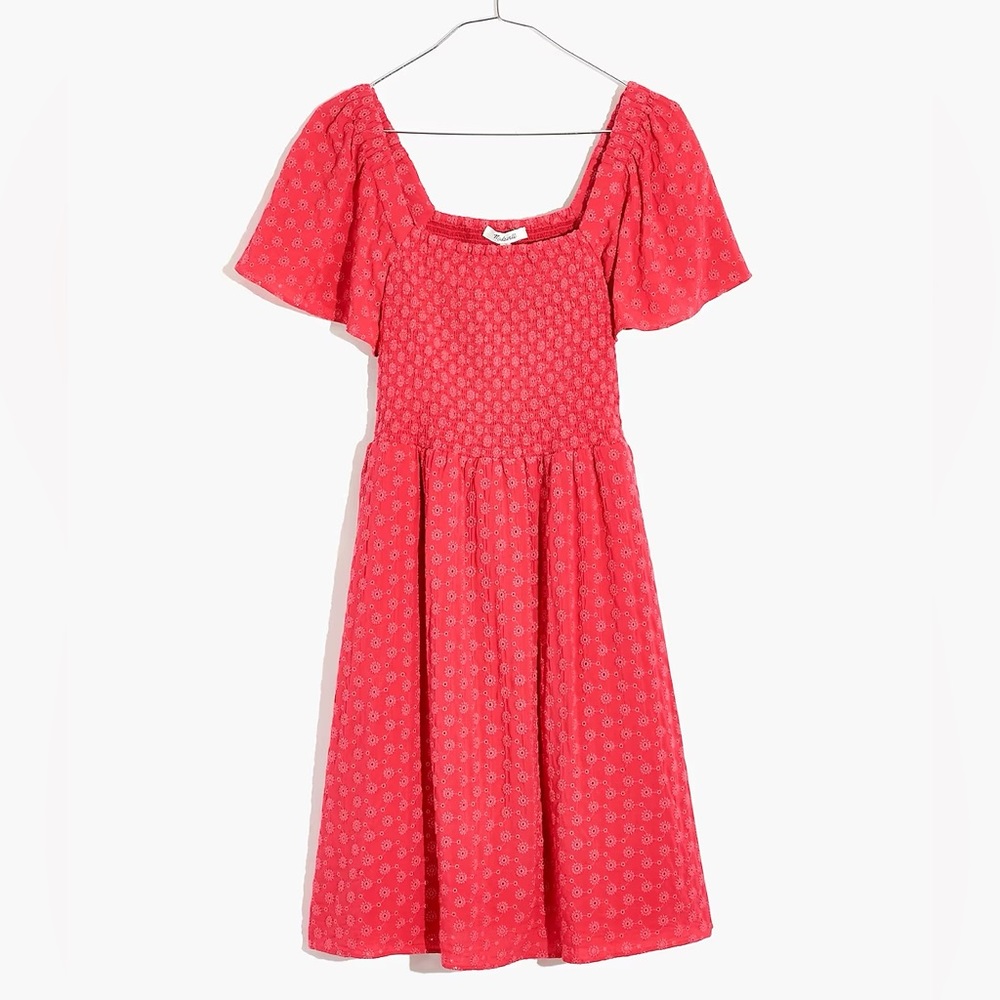 Madewell Eyelet Lucie Smoked Mini Dress